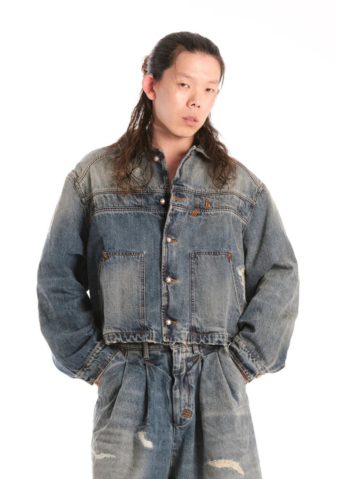 MINERAL WASH DENIM JACKET