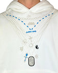 WHITE HOODIE EMBROIDERED CHAINS