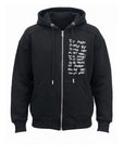 BLACK HOODIE ZIP TOO MANY