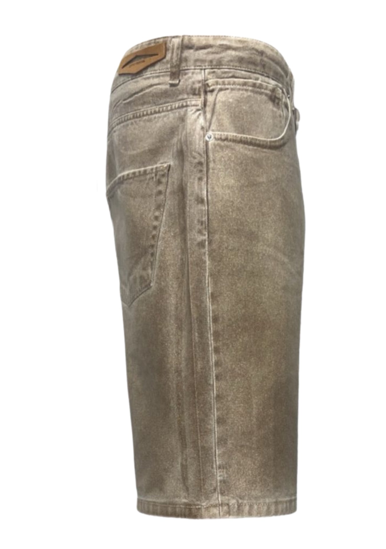 SHORTS BEIGE WAXED LEATHER
