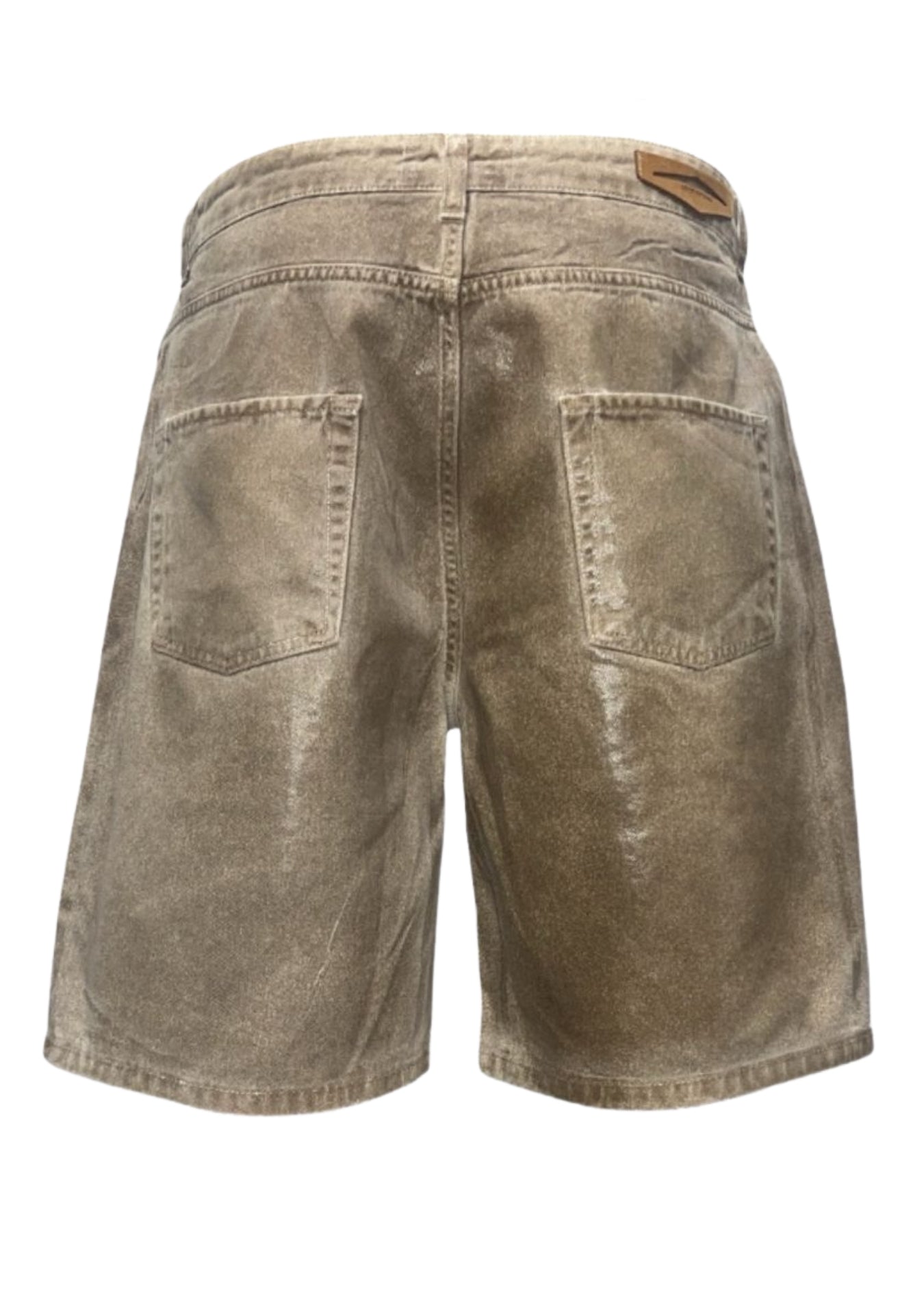 SHORTS BEIGE WAXED LEATHER