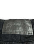 BLACK LEATHER PATCH BAGGY
