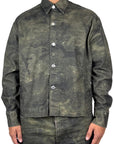 GREEN CAMOUFLAGE DENIM SHIRT