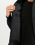 MA-1 ZIP HOOD BLACKPRINT SLIM BOMBER JACKET BLACK