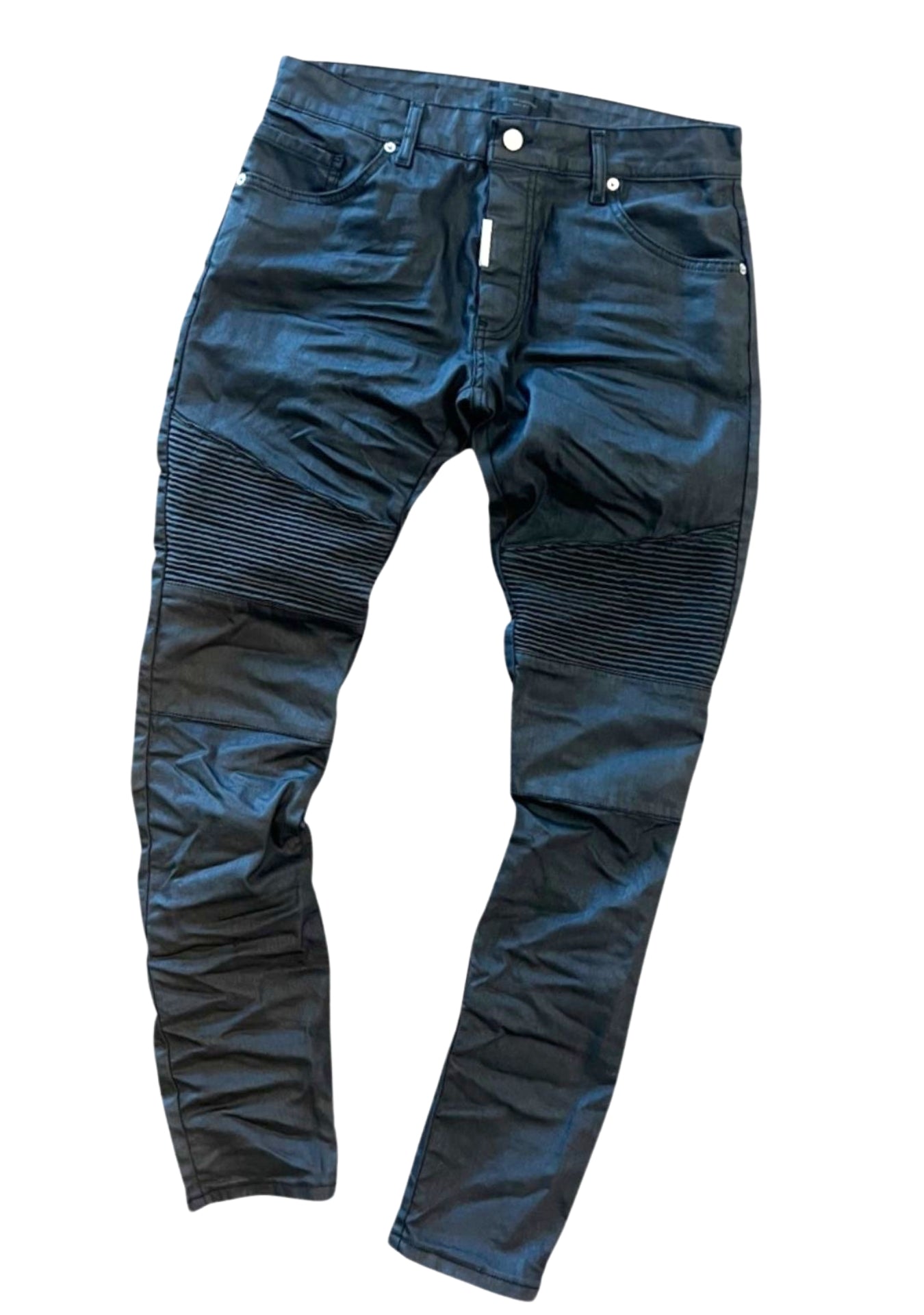 WAXED BIKER JEANS