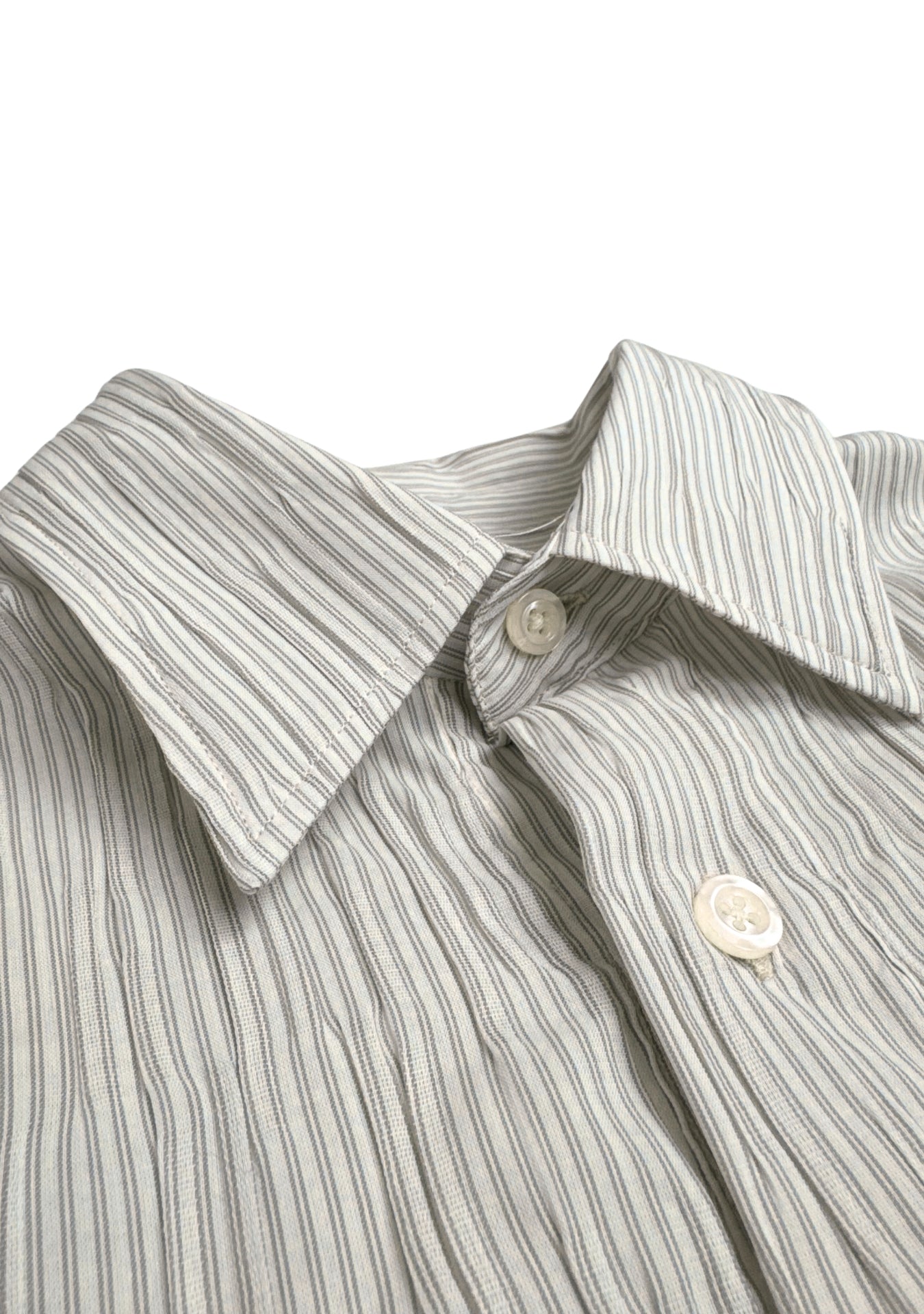 CAMICIA DROPPED IN COTONE CRINCKLE A RIGHE