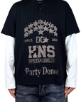 DOUBLE LAYER WAFFLE BLACK TEE