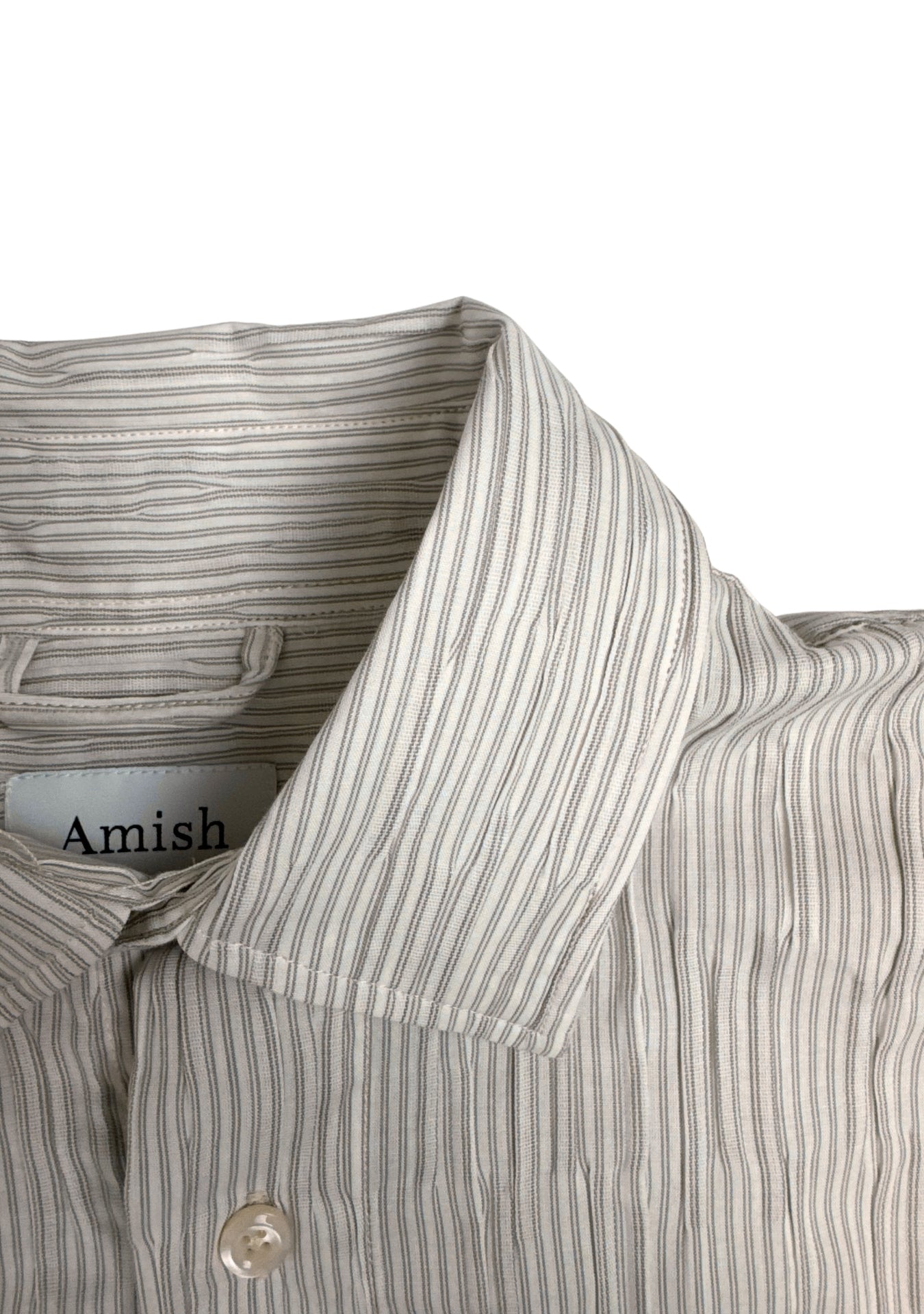 CAMICIA DROPPED IN COTONE CRINCKLE A RIGHE