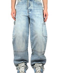 LIGHT WASH CARGO BAGGY