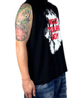 NOT YOUR TOY SPRAY SLEEVE BLACK TEE