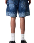 LASER PRINT DENIM SHORTS