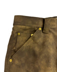 BROWN WORKED CROSTA PANTS