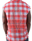 RHINESTONE FLANNEL SLEEVELESS RED