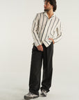 BLACK VERTICAL STRIPE SHIRT