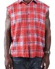 RHINESTONE FLANNEL SLEEVELESS RED