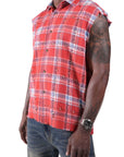 RHINESTONE FLANNEL SLEEVELESS RED