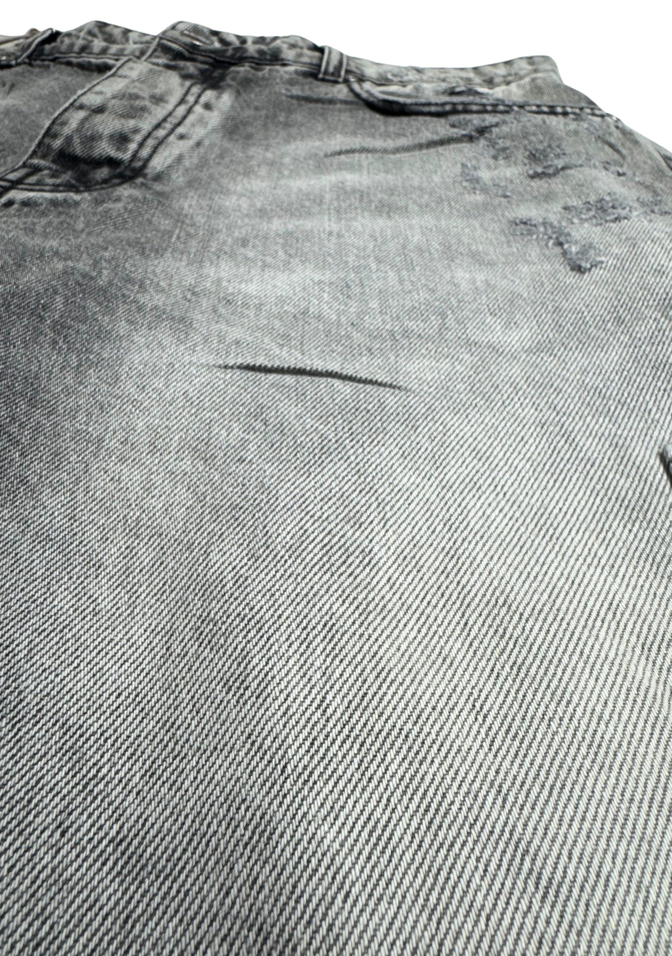 GREY DARK WASH CARGO SHORTS
