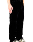 BLACK WORKED CROSTA PANTS