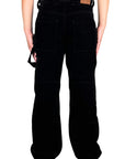 BLACK WORKED CROSTA PANTS