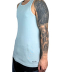 TANK TOP RIB MICRO LOGO POOL BLUE