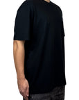T-SHIRT LOGO AMISH JERSEY DYED BLACK