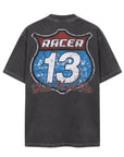 RACER WASHED TEE DARK GREY