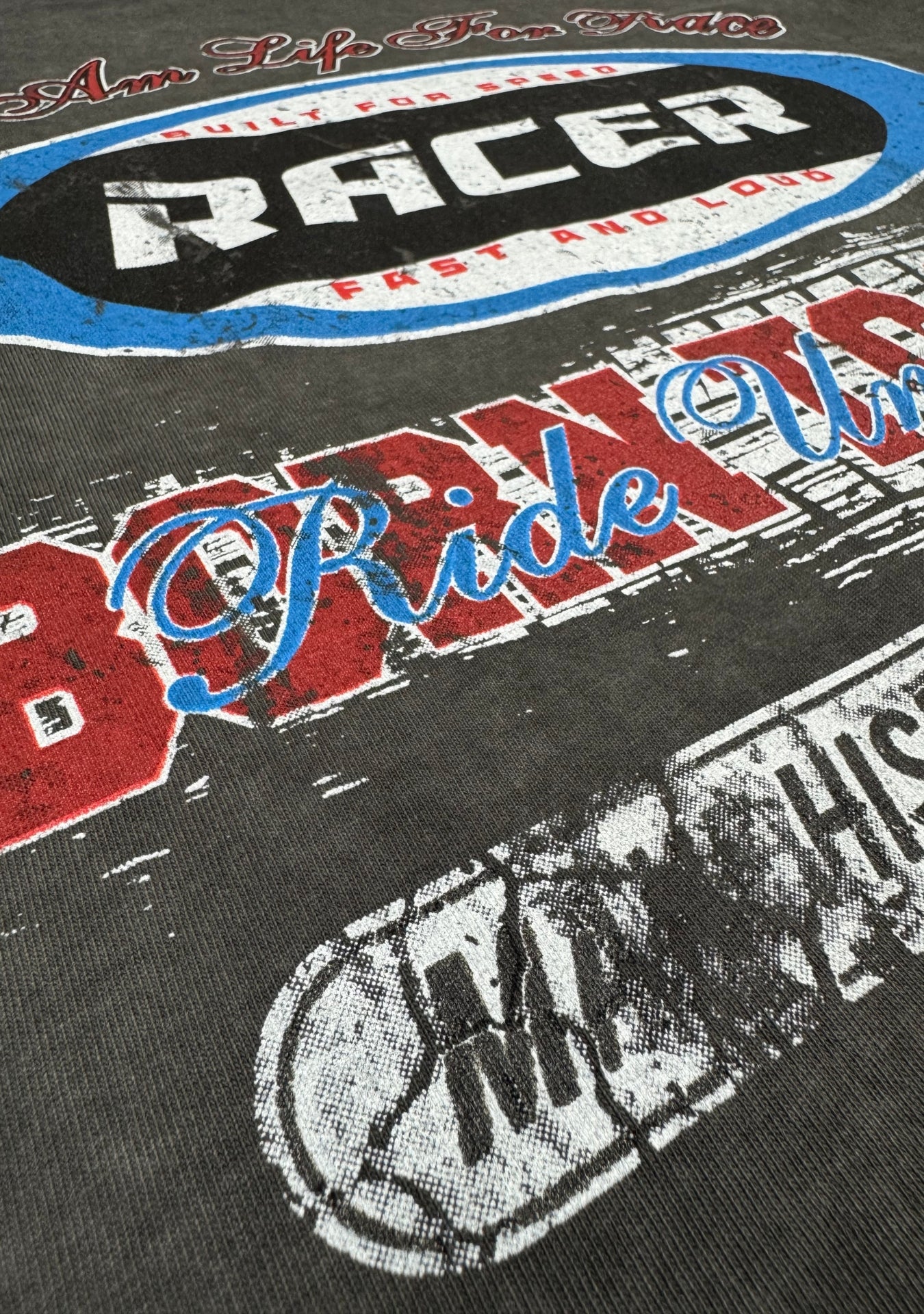 RACER WASHED TEE DARK GREY