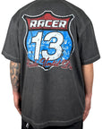 RACER WASHED TEE DARK GREY