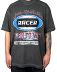 RACER WASHED TEE DARK GREY