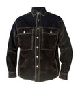 VELVET DENIM BLACK OVER SHIRT