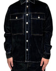 VELVET DENIM BLACK OVER SHIRT