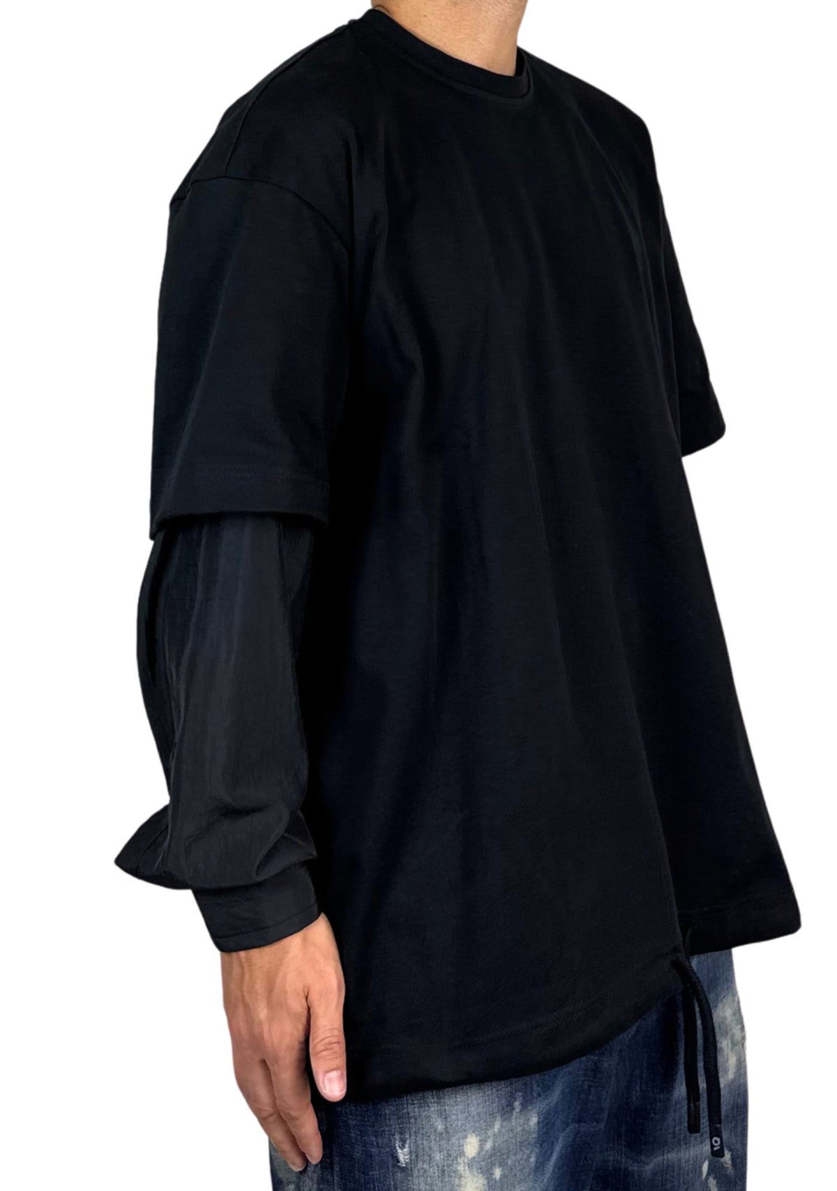 BLACK NYLON LONGSLEEVE