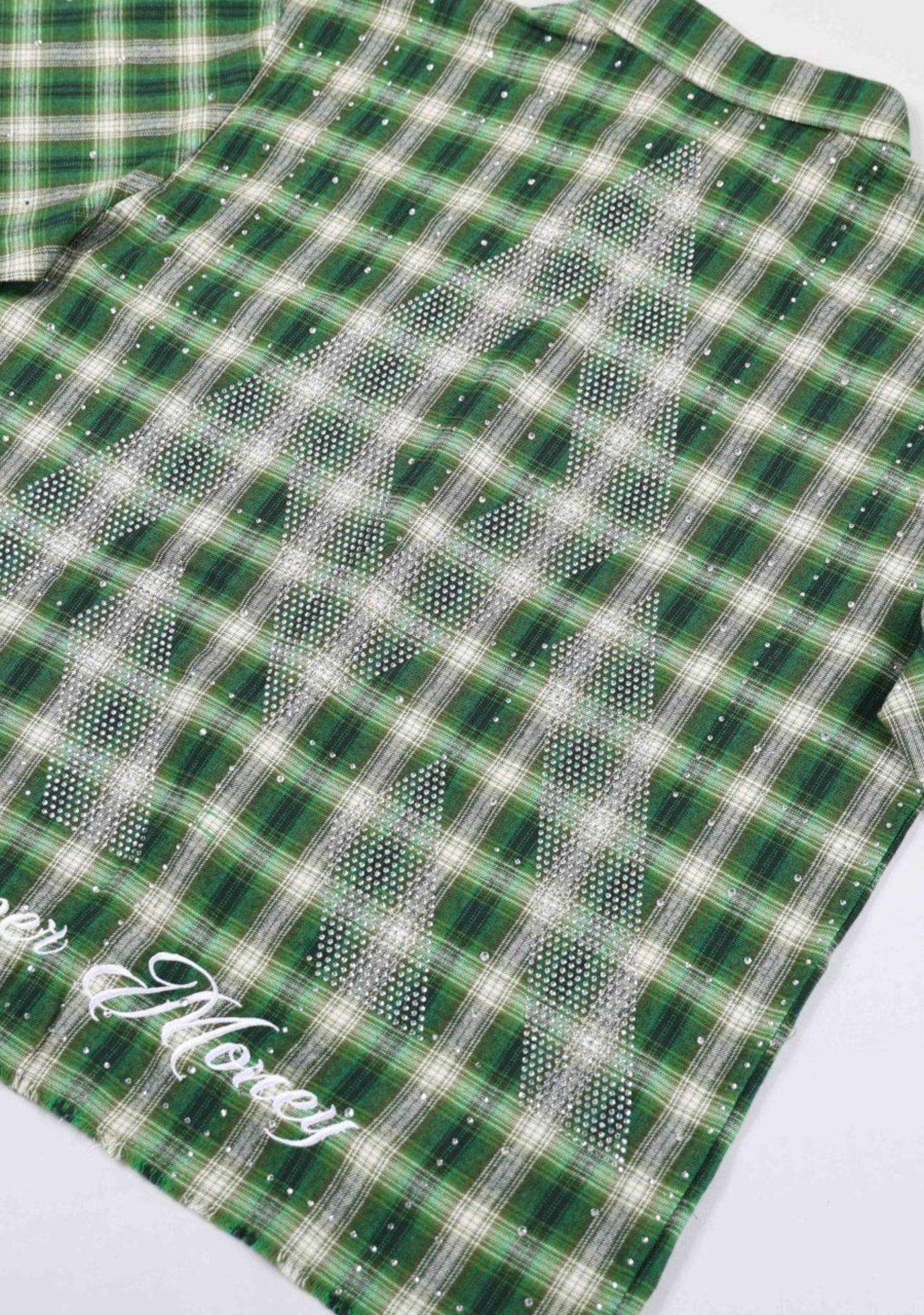 PM RHINESTONE FLANNEL GREEN