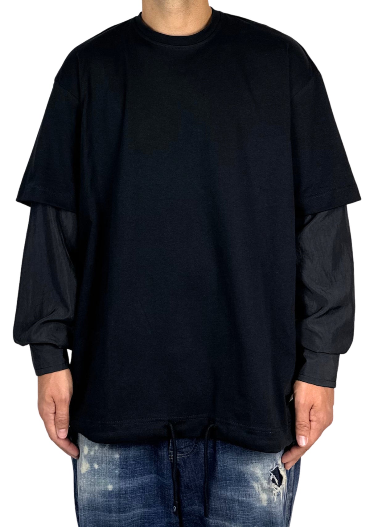 BLACK NYLON LONGSLEEVE