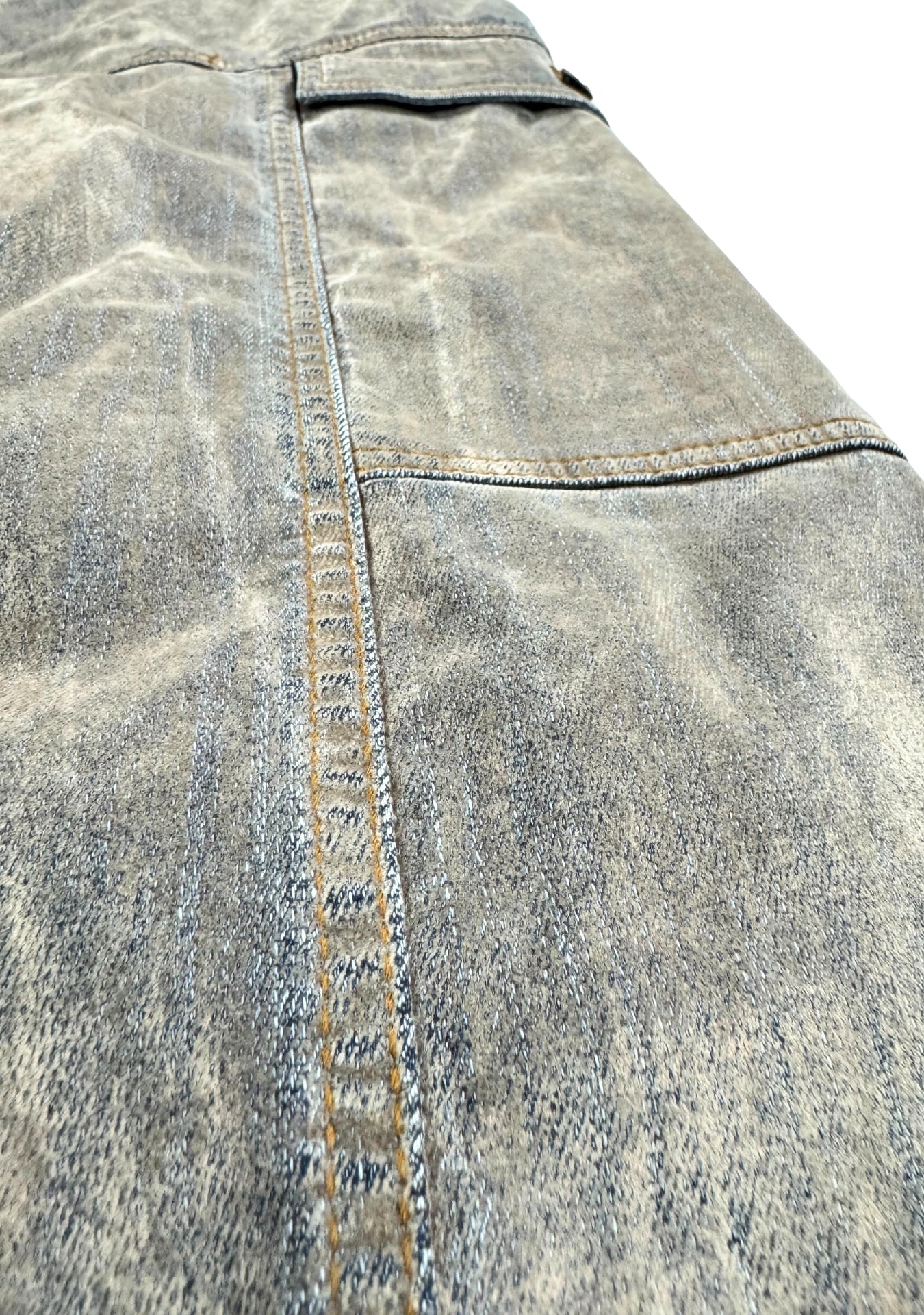 VELVET DENIM GREY CARGO BAGGY