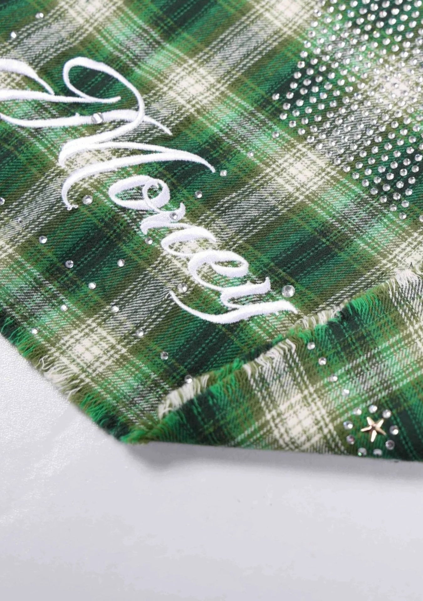 PM RHINESTONE FLANNEL GREEN