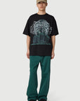 NIGHT FACES T-SHIRT WASHED BLACK