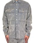VELVET DENIM GREY OVER SHIRT