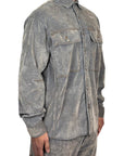 VELVET DENIM GREY OVER SHIRT