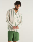 GREEN VERTICAL STRIPE SHIRT